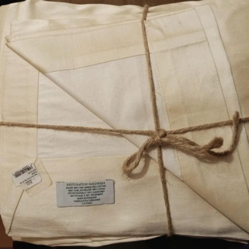 NEW Restoration Hardware Thai Silk Lined Double Drape 84 x 100